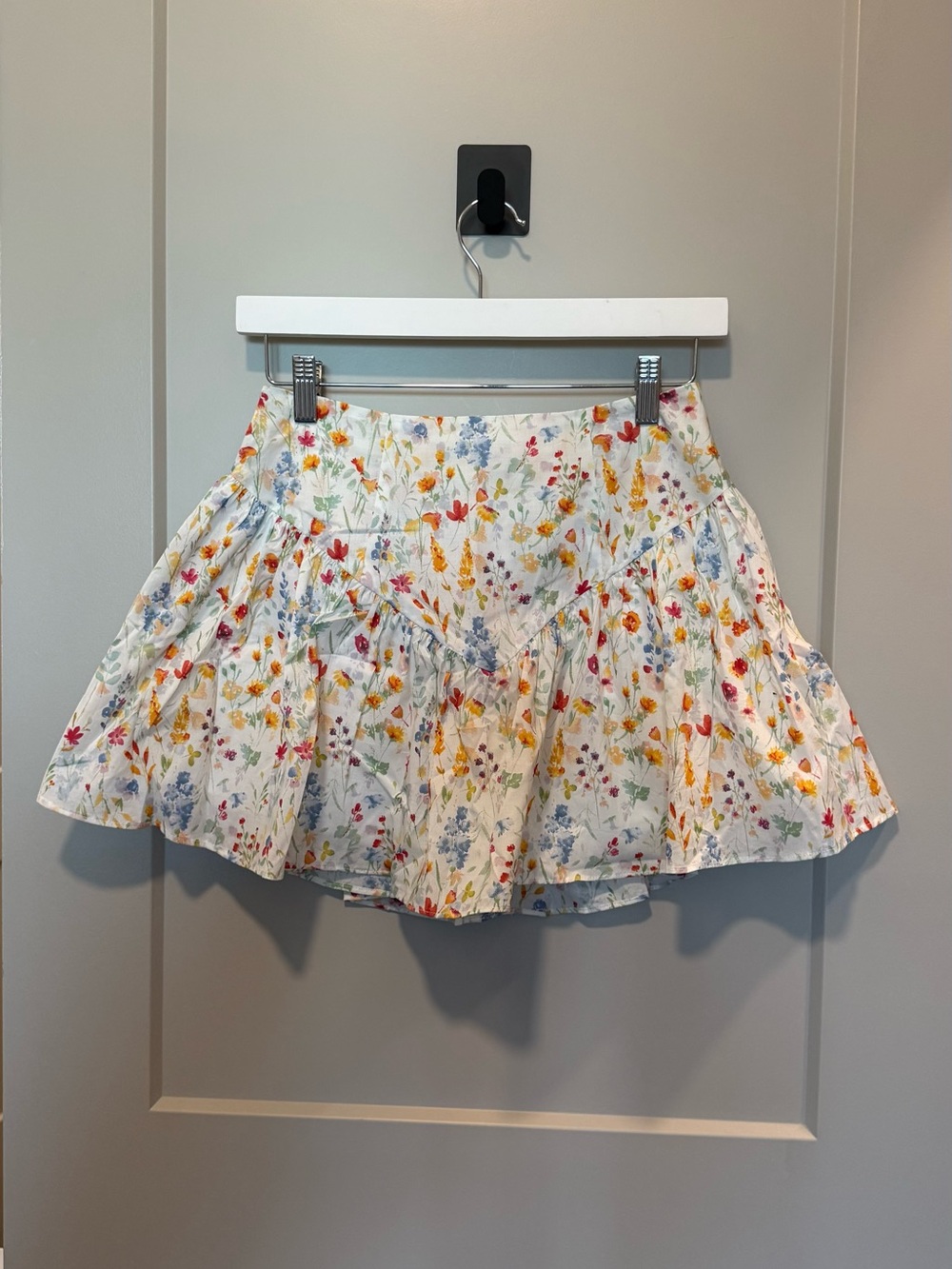 Skies Are Blue White Floral Dropwaist Skirt